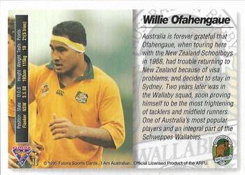 1995 Futera Rugby Union #10 Willie Ofahengaue Back